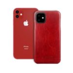 PIERRE CARDIN Genuine Leather Skin Phone Shell for Apple iPhone 11 6.1 inch – Red
