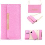 PU Leather Purse Card Phone Holder Shoulder Bag for iPhone 11 Pro Max 6.5 inch – Rose