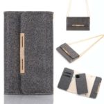 PU Leather Purse Card Phone Holder Shoulder Bag for iPhone 11 Pro 5.8-inch – Black