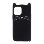 3D Mustache Cat Silicone Case Protective Shell for iPhone 11 Pro Max 6.5 inch – Black