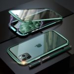 LUPHIE Metal Frame Magnetic Closure Tempered Glass Phone Case for Apple iPhone 11 Pro Max 6.5 inch – Green