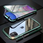 LUPHIE Magnetic Metal Frame Tempered Glass Phone Cover for Apple iPhone 11 6.1 inch – Green