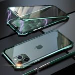 LUPHIE Bat Style Magnetic Installation Metal Frame + Tempered Glass Alll-side Protective Case for iPhone 11 Pro Max 6.5 inch – Green
