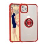 Clear Back PC+TPU Hybrid Rotating Kickstand Phone Case for Apple iPhone 11 6.1 inch – Red