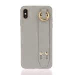 Matte Hand Strap TPU Shell for iPhone XS / X 5.8 inch – Grey