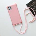 TPU+Plastic Shock-proof Phone Case Cover with Textile Hanging Rope for iPhone 11 Pro Max 6.5-inch – Pink