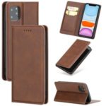 Magnetic Closure Card Holder Leather Phone Case for Apple iPhone 11 Pro 5.8 inch – Coffee