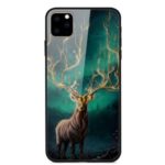 Dazzle Printing Style Glass+TPU+PC Phone Cover Shell for iPhone 11 Pro Max 6.5 inch – Tree Deer