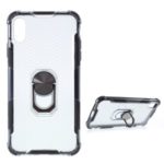 360° Rotatable Finger Ring Kickstand PC + TPU Hybrid Case for iPhone X/XS 5.8 inch – Black
