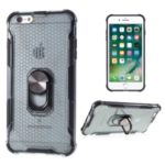 360° Rotatable Finger Ring Kickstand Clear PC + TPU Shell for iPhone 6/6s 4.7-inch – Black