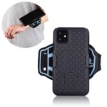 Nylon Woven Pattern Sport Wrist Band PC Phone Cover with Kickstand Shell for iPhone 11 Pro Max 6.5 inch