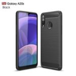 Carbon Fibre Brushed TPU Case for Samsung Galaxy A20s – Black