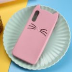 3D Mustache Cat Silicone Cover for Samsung Galaxy A70 – Pink