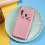 3D Mustache Cat Silicone Case for Samsung Galaxy A30/A20 – Pink