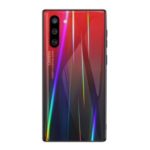 Gradient Color Laser Carving Tempered Glass Phone Case for Samsung Galaxy Note 10 5G/Note 10 – Red/Black