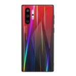 For Samsung Galaxy Note 10 Plus 5G/Note 10 Plus Gradient Color Laser Carving Tempered Glass Phone Cover – Red/Black