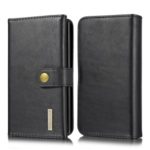 DG.MING Split Leather Tri-fold Phone Cover for Samsung Galaxy Note 10/Note 10 5G – Black