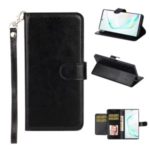 For Samsung Galaxy Note 10 Plus / Note 10 Plus 5G Crazy Horse Skin 5 Card Slots Leather Shell – Black