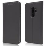 Magnetic Adsorption Leather Card Holder Phone Casing for Samsung Galaxy S9 Plus SM-G965 – Black