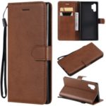 Wallet Leather Cell Phone Protection Case for Samsung Galaxy Note 10 Plus/Note 10 Plus 5G – Brown