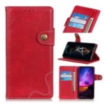 Cowhide Texture S-shape Leather Stand Wallet Shell for Samsung Galaxy A90 5G – Red