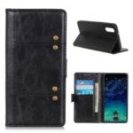 Rivet Decorated Leather Wallet Cell Case for Samsung Galaxy A90 5G – Black