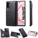 PU Leather + TPU Cover Phone Case with Dual Card Slots for Samsung Galaxy Note 10/Note 10 5G – Black