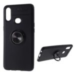 Finger Ring Kickstand TPU Back Case Cover [Built-in Metal Sheet] for Samsung Galaxy A10s – Black