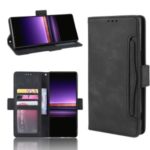 Wallet Stand Leather Protective Phone Case for Sony Xperia 1 – Black