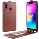 Crazy Horse Vertical Leather Case with Card Slot for LG W10 – Brown