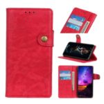 S-shape Crazy Horse Texture Leather Flip Shell with Wallet Stand Phone Casing for Huawei Mate 30 Pro – Red