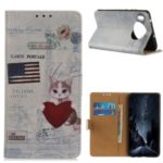 Pattern Printing PU Leather Wallet Stand Phone Casing for Huawei Mate 30 Pro – Cat Holding Heart