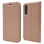 Magnetic Adsorption Leather Card Holder Phone Case Shell for Huawei P20 Pro – Rose Gold
