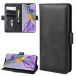 Leather Magnetic Clasp Wallet Stand Phone Casing for Huawei Mate 30 – Black