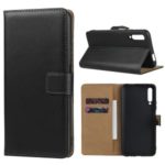 Genuine Leather Wallet Stand Phone Shell Cover for Huawei Honor 9X Pro – Black