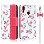 Printing Skin PU Leather + TPU Casing Shell for Huawei P Smart (2019) / Nova Lite 3 – Red