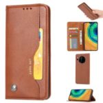 Auto-absorbed PU Leather Wallet Cell Mobile Casing for Huawei Mate 30 – Brown