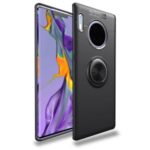Finger Ring Kickstand TPU Case (Built-in Magnetic Metal Sheet) for Huawei Mate 30 Pro – Black