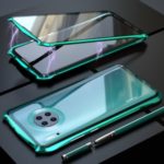 Bat Series Full Covering Magnetic Metal Frame + Tempered Glass Phone Cover for Huawei Mate 30 – Green