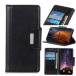 Glossy PU Leather Wallet Phone Casing for Motorola Moto E6 Plus – Black