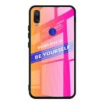 Cool Letters Pattern Tempered Glass PC TPU Protective Shell for Xiaomi Redmi Note 7/7S/7 Pro (India) – Rose