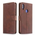 DIAOBAOLEE Leather Wallet Stand Phone Casing for Xiaomi Redmi Note 7/Note 7 Pro (India)/Note 7S – Coffee