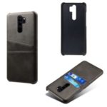 Double Card Slots PU Leather PC Shell Case for Xiaomi Redmi Note 8 Pro – Black