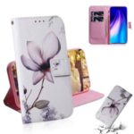 Pattern Printing PU Leather Wallet Phone Cover for Xiaomi Redmi Note 8 – Flower