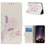 Pattern Printing Leather Wallet Case for Xiaomi Redmi Note 8 – Flowers Pattern