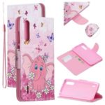 Pattern Printing Leather Stand Wallet Phone Casing for Xiaomi Mi CC9/Mi CC9 Meitu Edition/Mi A3 Lite – Pink Elephant