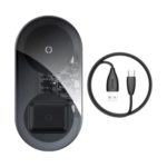 BASEUS 2-in-1 Portable Visible Quick Charging Qi Wireless Charger 15W [Special Edition] for iPhone Airpods etc. – Black