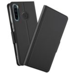 Magnetic Adsorption Stand Leather Phone Dual Card Slots Case for Xiaomi Redmi Note 8 – Black