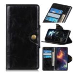 Magnetic Brass Clasp Wallet Stand Leather Shell Case for Xiaomi Redmi Note 8 Pro – Black