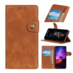 For Xiaomi Redmi Note 8 Phone Case S Shape Wallet Leather Protection Cover – Brown